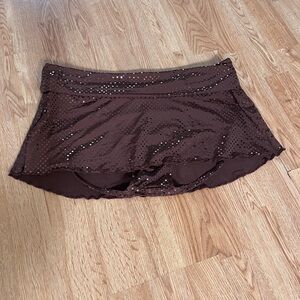 Brown Sequin ice skating/dance skirt